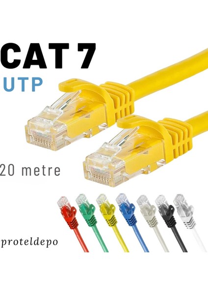 Irenıs 20 Metre Cat7 Kablo Ethernet Network Internet Lan Ağ Kablosu