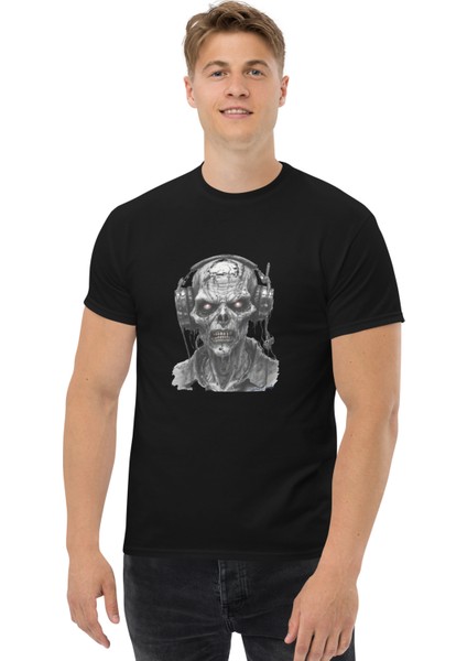 Dark Art Theme Metal Head T-Shirt