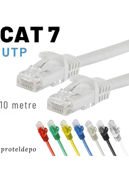 Irenıs 10 Metre Cat7 Kablo Ethernet Network Internet Lan Ağ Kablosu