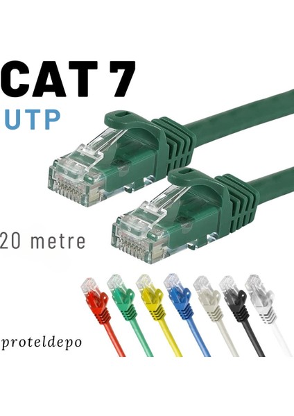 Irenıs 20 Metre Cat7 Kablo Ethernet Network Internet Lan Ağ Kablosu