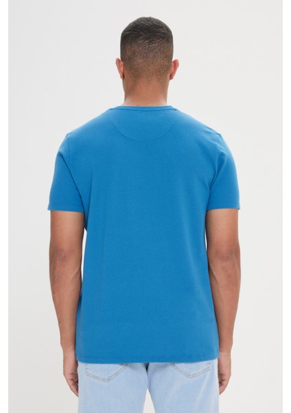 AC&Co / Altınyıldız Classics Erkek Gri Slim Fit Dar Kesim Modal Bisiklet Yaka Yumuşak Tuşeli Esnek Basic Tişört