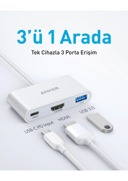 PowerExpand 3-in-1 USB-C PD Hub - A8339 (Anker Türkiye Garantili)