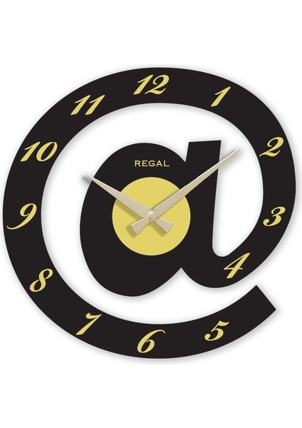 1156 B Lazer Kesim @ İşareti Siyah Duvar Saati