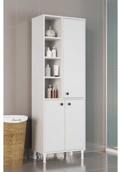 Selen Çok Amaçlı Mutfak Banyo Dolabı Beyaz