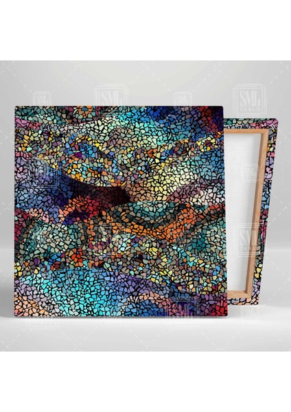 Seramik Moden Mozaik Sanatı Tiles Art Kare Kanvas Tablo
