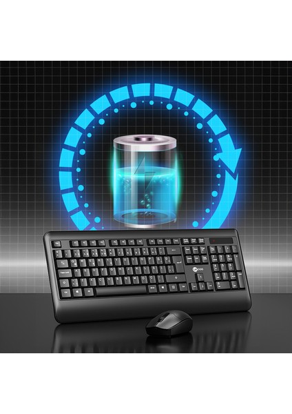 KW202 Kablosuz Türkçe Q Klavye & Mouse Set Siyah