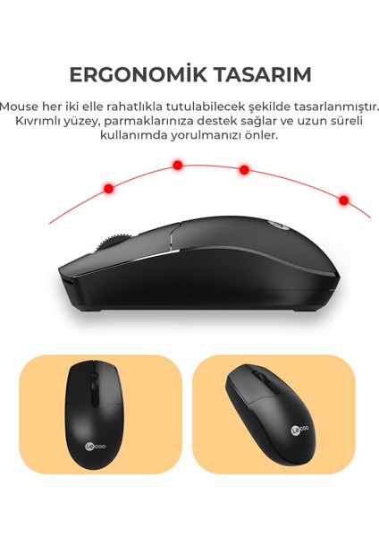 KW202 Kablosuz Türkçe Q Klavye & Mouse Set Siyah