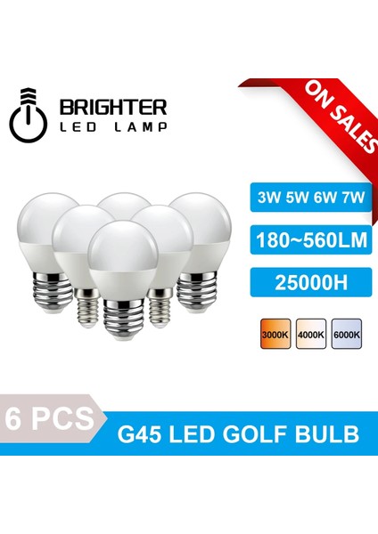 3W Tarzı E14 LED Golf Ampul G45 E14 E27 B22 AC220V Sıcak Beyaz 3000K Gün Işığı 4000K Soğuk Beyaz 6000K Lamba Işığı Ev Dekorasyon Için (Yurt Dışından) modelleri