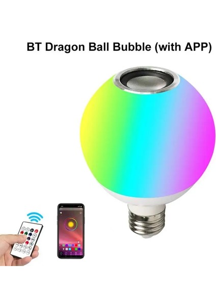No.1 Boyutu Coruı Bluetooth Dragon Ball Müzik Lambası E27 Rgb + Beyaz Ampul Desteği Uygulama Uzaktan Kumanda LED Bluetooth Ses Ampul Işık (Yurt Dışından)