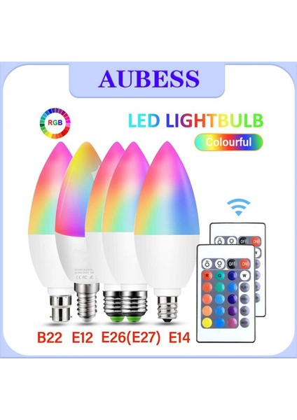 3-5W Tarzı E12 Mum E14 LED Ampul Akıllı Kapalı Neon Burcu Rgb Ampuller Akıllı Yaşam Dekorasyon Için Denetleyici Aydınlatma ile Kısılabilir Rgb Bant (Yurt Dışından)