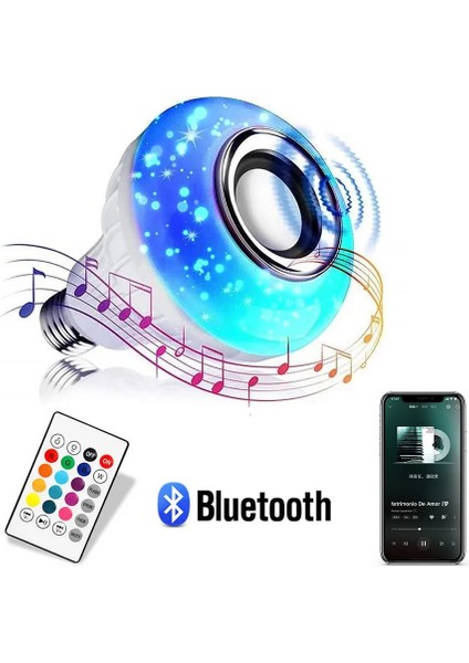 Rgb Bluetooth Müzik Uzaktan Kumanda Ampulü Hoparlör ile Rgb Renk Değiştiren Ampul Lamba Yatak Odası Partisi Için Noel Cadılar Bayramı Dekor (Yurt Dışından) fiyatları