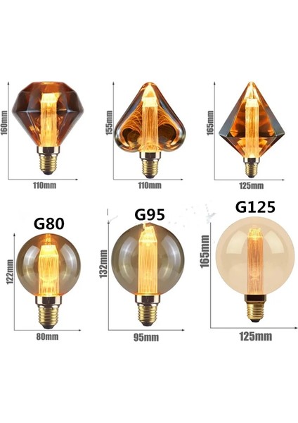 85-265V Tarzı G95 Edison LED Işık Kılavuz Ampul Ev 110 V ST64 G95 G125 Aşk 2000 K Lamba Eski Akkor Dekorasyon Tatil Düğün Parti (Yurt Dışından) indirimleri