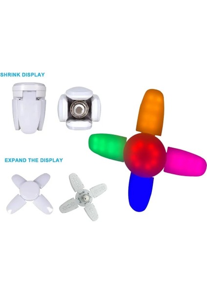 220V Tarzı Rgb E27 LED Ampul Vantilatör Pervanesi Zamanlama Lambası AC220V 28W Katlanabilir LED Ampul Lampada Gece Işıkları Ev Tavan Işık Aydınlatma (Yurt Dışından)