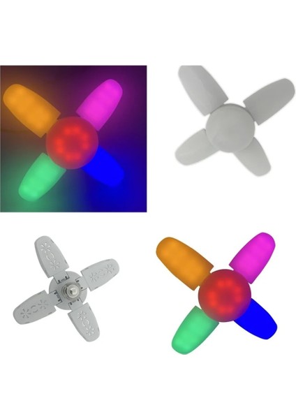 220V Tarzı Rgb E27 LED Ampul Vantilatör Pervanesi Zamanlama Lambası AC220V 28W Katlanabilir LED Ampul Lampada Gece Işıkları Ev Tavan Işık Aydınlatma (Yurt Dışından)