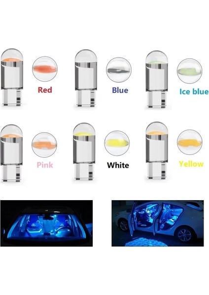 Yeşil T10 LED Kristal Ampul Araba Sinyal Entegre Işık 7 Renk Kama Plaka Işığı Kubbe Gösterge Işığı Okuma Işığı (Yurt Dışından)