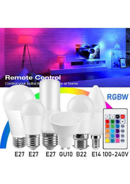 2 Adet Tarzı GU10 1- LED Ampul Rgb Ac Akıllı LED Lamba E27 Lampada Kısılabilir Sihirli Ampul Spot Renkli Bombillas Parti Dekor Aydınlatma (Yurt Dışından)