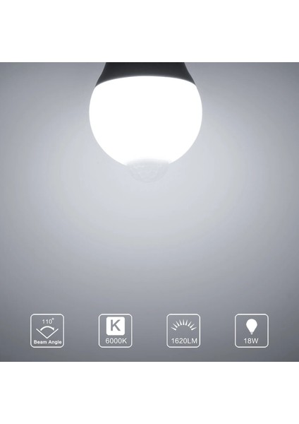 20W Tarzı Beyaz Pır LED Ampul Hareket Sensörlü Ampuller 12W 15W 18W 20W LED Lamba 110V 220V Kızılötesi Radyasyon Sensörlü Ampul (Yurt Dışından)