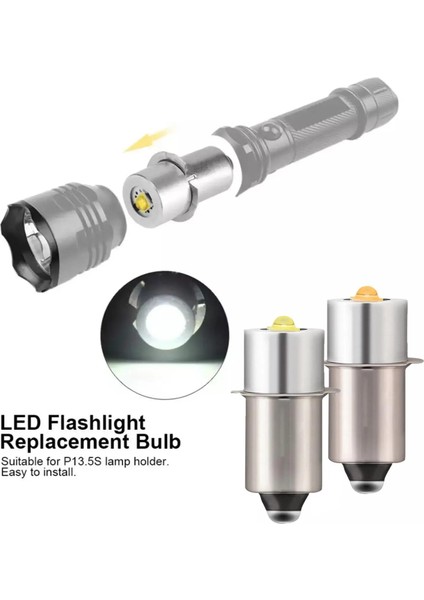 B 1 Adet El Feneri P13.5S Dc Dc LED Yükseltme Yedek Ampuller Beyaz Sıcak Işık El Feneri Dayanıklı Çalışma Acil Durum Lambası (Yurt Dışından)