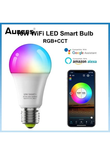 10W Tarzı 1 Parça Wifi Akıllı LED Ampul Bluetooth Uyumlu Zamanlayıcı Akıllı Ampul E27 10W Rgb Lamba Ses Kontrolü LED Işık Diy Desteği Alexa Google Home (Yurt Dışından) modelleri
