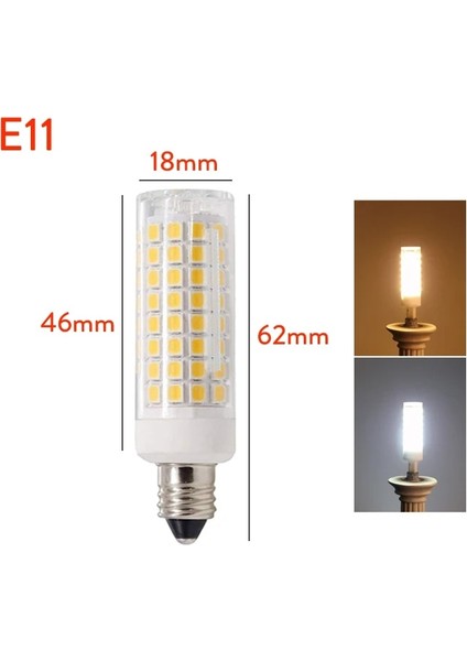 E17 Tarzı E11 M Led'ler Mısır Ampuller BA15D E11 E12 E14 E17 G4 G9 LED Işıklar 9W Ev Ev Için 80W Halojen Lambalar Ac 220V 110V Değiştirin Beyaz (Yurt Dışından)