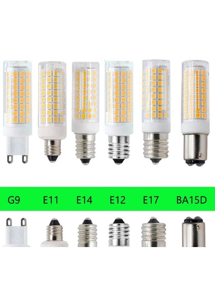 E17 Tarzı E11 M Led'ler Mısır Ampuller BA15D E11 E12 E14 E17 G4 G9 LED Işıklar 9W Ev Ev Için 80W Halojen Lambalar Ac 220V 110V Değiştirin Beyaz (Yurt Dışından)