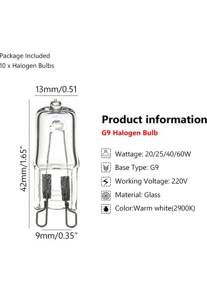60W G9 Eko Halojen Ampuller G9 220V 20W 25W 40W 60W Kapsül LED Lamba Ampuller Takılı Boncuk Kristal Lamba Halojen Ampul (Yurt Dışından)