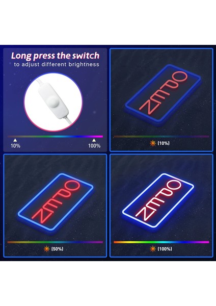 USB Stili No.1 Boyutu LED Neon Işıkları Açık Burcu Atmosfer Işığı Kapı Dekor Duvar Asılı USB Gece Lambası Iş Bar Kulübü Kahve Dükkanı Dekorasyon (Yurt Dışından)
