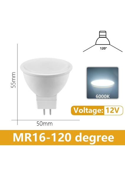 7W Tarzı 16 Adet 4- Gu5.3 Acdc 12V LED Spot Ampul MR16 Düşük Basınçlı 3W 5W 6W 7W Işık 120 Derece 38 Derece Çalışma Mutfak Ev Için (Yurt Dışından)