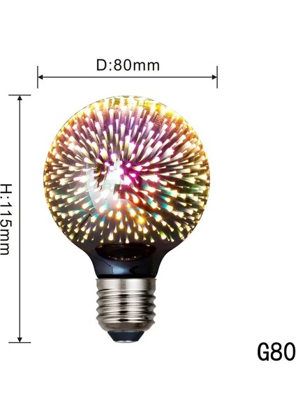 G95 3D Renkli Dekorasyon LED Ampul E27 Retro Lamba Vintage Edison LED Ampul ST64 A60 G80 G95 G125 Kalp Noel Gece Lambası (Yurt Dışından)