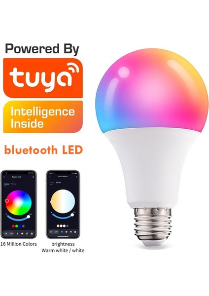 2 Adet LED Akıllı Ampul Tuya Akıllı Yaşam App Kontrolü Rgbcw 15W Ac Renk Değiştirilebilir Zamanlama Ev Aydınlatma Kısılabilir Bluetooth 4.0 E27 (Yurt Dışından)