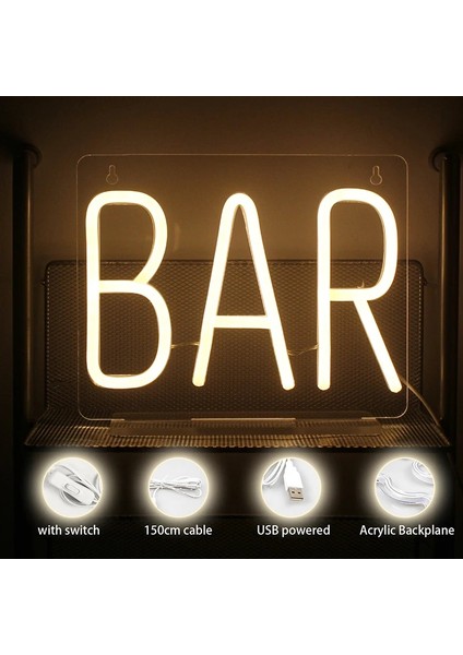 Çubuk Wanxing LED Bar Işareti Neon USB Güç Bar Sıcak Beyaz Işık Up Mektup Reklam Panosu Elektronik Ekran Işareti Parti Dekor (Yurt Dışından)