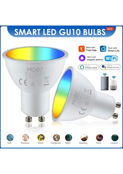 5W Tarzı ZN303075 Tuya GU10 Wıfı Akıllı LED Ampuller Rgb Cw Beyaz 5 W Kısılabilir Lambalar Akıllı Yaşam App Kontrol Ampul Alexa Google Için Çalışmak (Yurt Dışından)