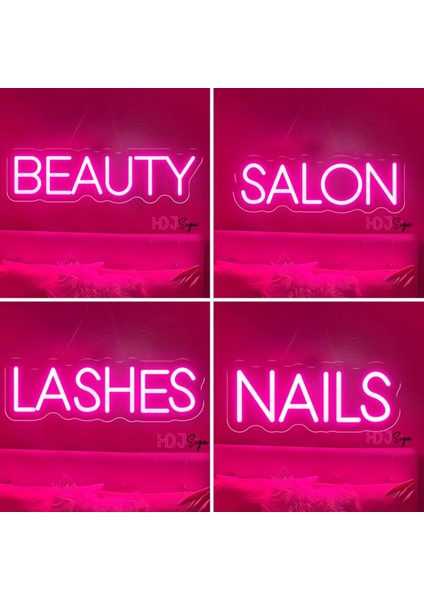6-Pembe Tarzı SAÇ-35X14CM-USB Kirpikler Kaşlar Çivi Odası Neon Burcu LED Işıkları Güzellik Salonu LED Neon Işıkları Odası Dekor Duvar Neon LED Burcu Dövme Ağda Neon Lamba (Yurt Dışından)