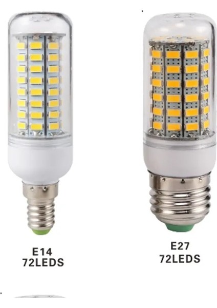 Değiştirilebilir E27 E14 Vidalı LED Mısır Ampul Ultra Parlak 72 LED Smd V Lampada Bombillas Lamba Ev Avize Mum Masa Lambası (Yurt Dışından)