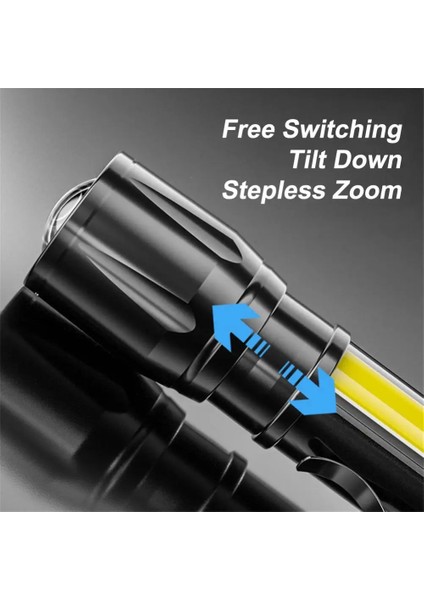 Siyah Stil Değiştirilebilir El Feneri Şarj Edilebilir LED El Feneri Yakınlaştırma Torch Açık Kamp Lambası LED Fener Su Geçirmez Taktik Şarj Edilebilir El Feneri (Yurt Dışından) modelleri