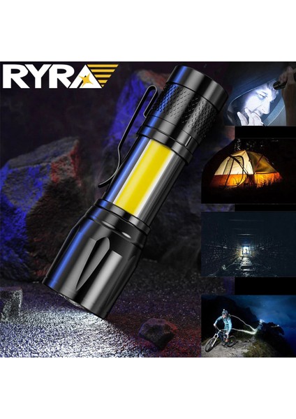 Siyah Stil Değiştirilebilir El Feneri Şarj Edilebilir LED El Feneri Yakınlaştırma Torch Açık Kamp Lambası LED Fener Su Geçirmez Taktik Şarj Edilebilir El Feneri (Yurt Dışından) fırsatları