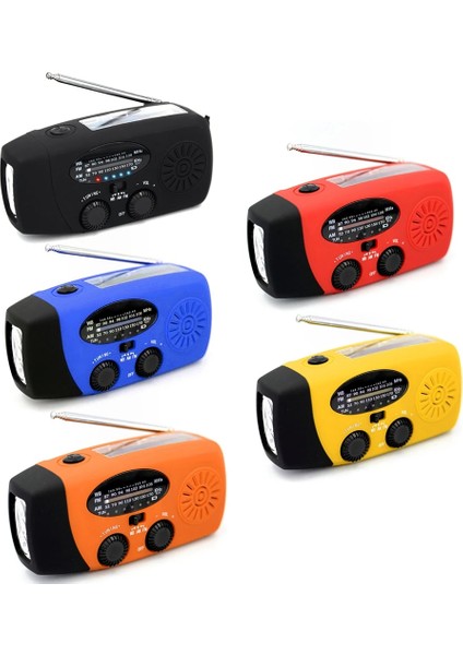 Kırmızı Ah Çok Fonksiyonlu Taşınabilir Radyo El Krank Güneş USB Şarj Fm Am Wb Noaa Hava Durumu Radyo Acil Durum LED El Feneri Torch (Yurt Dışından) fırsatları