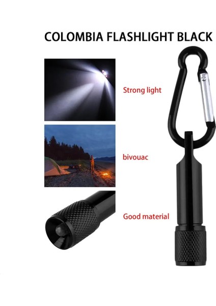 Siyah Renkli Alüminyum Süper Parlak Mini ve Hafif Cep Taşınabilir Anahtarlık Anahtarlık LED Kamp El Feneri Torch Lamba Işığı (Yurt Dışından) fırsatları
