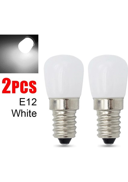 E12-BEYAZ-2 Adet Yeni LED Ampul E12 Ev Buzdolabı Ampuller Buzdolabı Ekran Lambası Mini Gece Işıkları Yüksek Parlaklık Ev Dekor Avize (Yurt Dışından)