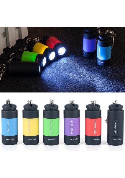 Kırmızı Taşınabilir USB Işıkları Kamp Cep Boyutunda LED El Feneri Mini USB El Feneri Torch Acil Işık Anahtarlık El Fenerleri (Yurt Dışından)