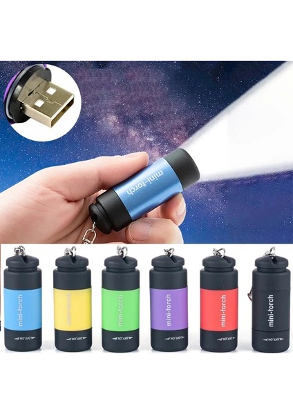 Sarı LED Mini Meşaleler Işık USB Şarj Edilebilir Taşınabilir El Feneri Anahtarlık Torch Lambası Su Geçirmez Işık Yürüyüş Kamp El Fenerleri (Yurt Dışından) fiyatları
