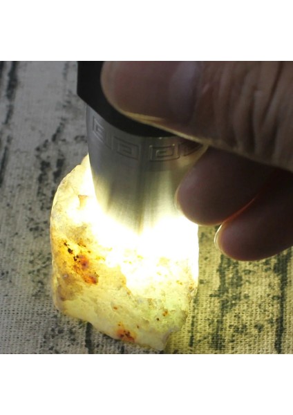 Beyaz USB Şarj Yeşim Tanımlama El Feneri 3 Renkli Işık Mücevher Takı Lamba Mini LED Torch Açık Su Geçirmez Kamp Lambası (Yurt Dışından)