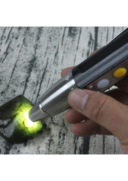 Beyaz USB Şarj Yeşim Tanımlama El Feneri 3 Renkli Işık Mücevher Takı Lamba Mini LED Torch Açık Su Geçirmez Kamp Lambası (Yurt Dışından)