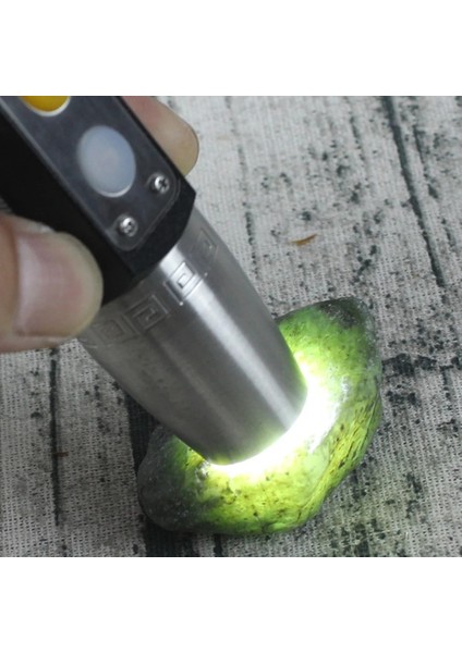 Beyaz USB Şarj Yeşim Tanımlama El Feneri 3 Renkli Işık Mücevher Takı Lamba Mini LED Torch Açık Su Geçirmez Kamp Lambası (Yurt Dışından)