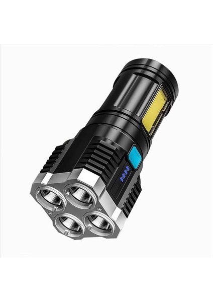 4led Yüksek Güç LED El Fenerleri USB Şarj Edilebilir LED El Feneri Torch Işık Güçlü Fener Acil Işık Dış Aydınlatma Kamp (Yurt Dışından)