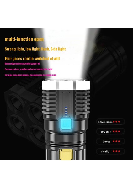 4led Yüksek Güç LED El Fenerleri USB Şarj Edilebilir LED El Feneri Torch Işık Güçlü Fener Acil Işık Dış Aydınlatma Kamp (Yurt Dışından) fırsatları