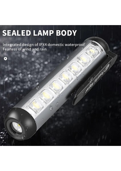 Altın Mini LED El Feneri Xpe + Cob Lamba Boncuk Ultra Parlak Torch Klip Mıknatıslı Çalışma Işığı Su Geçirmez USB Şarj Edilebilir El Feneri (Yurt Dışından)