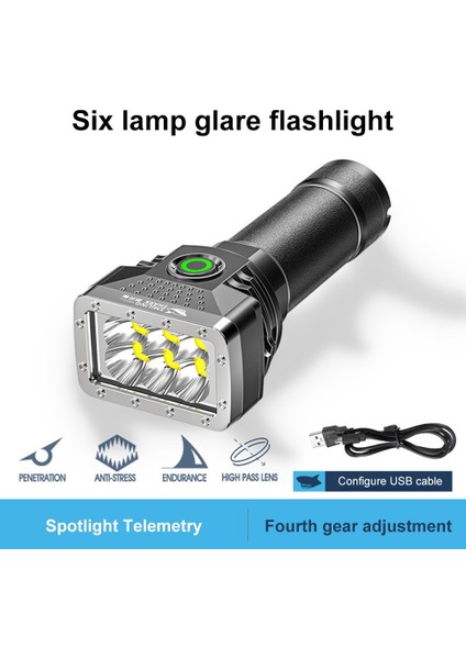 6 LED El Feneri Şarj Edilebilir Mini Torch Yüksek Parlaklık Güç Ekran Kamp Acil Durum Için Dış Aydınlatma (Yurt Dışından) fiyatları