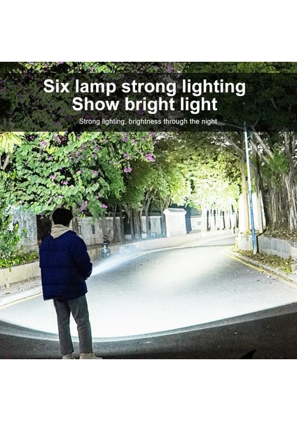 6 LED El Feneri Şarj Edilebilir Mini Torch Yüksek Parlaklık Güç Ekran Kamp Acil Durum Için Dış Aydınlatma (Yurt Dışından) modelleri