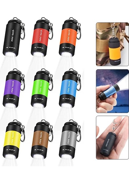 Siyah Taşınabilir USB Işıkları Kamp Cep Boyutunda LED El Feneri Mini USB El Feneri Torch Acil Işık Anahtarlık El Fenerleri (Yurt Dışından) fiyatları